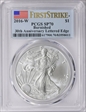 2016-W $1 Burnished Silver Eagle 30th Anniversary Lettered Edge First Strike SP70