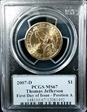 2007-D $1 Thomas Jefferson Position A - First Day of Issue MS67