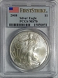 2008 $1 Silver Eagle First Strike MS70