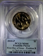 2010-P $1 Franklin Pierce  First Day of Issue - Position B MS66