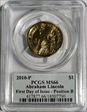 2010-P $1 Abraham Lincoln First Day of Issue - Position B MS66