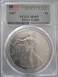 2007 $1 Silver Eagle First Strike MS69