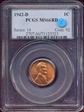 1942-D 1C MS66RD