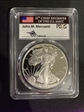 2019-S $1 Silver Eagle First Day of Issue Mercanti Flag Signature PR70DCAM