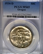 1934-D 50C Oregon MS65
