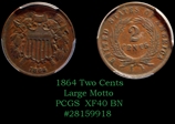 1864 2C Large Motto XF40BN