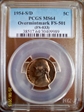 1954-S/D 5C Overmintmark, FS-501 MS64
