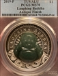 2019-P $1 Laughing Buddha Antique Finish First Strike MS70