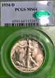 1934-D 50C MS64