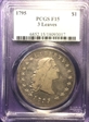1795 $1 Flowing Hair, 3 Leaves F15