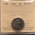 1964 5c MS65