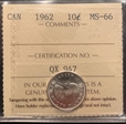 1962 10c MS66