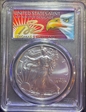 2011 $1 Eagle - 25th Anniversary Cleveland Eagle with sun MS70