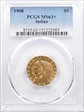 1908 $5 Indian MS63+