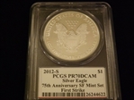 2012-S $1 Silver Eagle 75th Anniversary SF Mint Set First Strike PR70DCAM