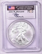 2014-W $1 Burnished Silver Eagle Mercanti Signature SP70