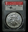 2018-W $1 Burnished Silver Eagle First Strike Mercanti SP70