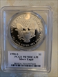 1990-S $1 Silver Eagle  Mercanti Flag Signature PR70DCAM