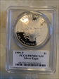 1999-P $1 Silver Eagle  Mercanti Flag Signature PR70DCAM