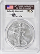 2017-W $1 Burnished Silver Eagle First Day of Issue 1 of 1,000 Mercanti SP70