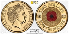 2012-C $2 Remembrance Day Colorized MS68