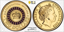 2013-C $2 Coronation Colorized MS68