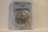 2007-W $1 Burnished Silver Eagle SP70