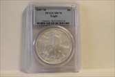 2007-W $1 Burnished Silver Eagle SP70