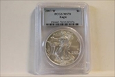 2007-W $1 Burnished Silver Eagle SP70