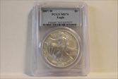2007-W $1 Burnished Silver Eagle SP70