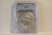 2007-W $1 Burnished Silver Eagle SP70