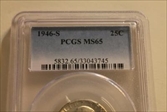 1946-S 25C MS65