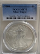 2008 $1 Silver Eagle MS70