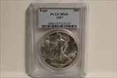 1987 $1 Silver Eagle MS69