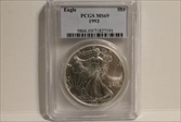 1993 $1 Silver Eagle MS69