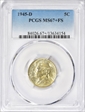 1945-D 5C MS67+ FS