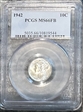 1942 10C MS66FB