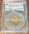 1942-S 1C MS65RD