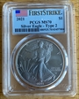 2021 $1 Silver Eagle - Type 2 First Strike MS70