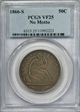 1866-S 50C No Motto VF25