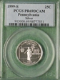 1999-S 25C Pennsylvania Silver PR69DCAM