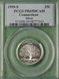 1999-S 25C Connecticut Silver PR69DCAM