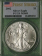 2002 $1 Silver Eagle MS68