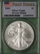 2001 $1 Silver Eagle First Strike MS68
