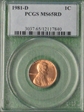 1981-D 1C MS65RD