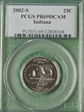 2002-S 25C Indiana PR69DCAM