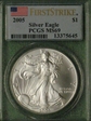 2005 $1 Silver Eagle First Strike MS69