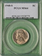 1948-S 5C MS64