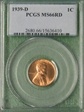 1939-D 1C MS66RD