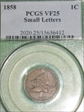 1858 1C Small Letters VF25